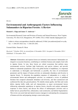 Environmental and Anthropogenic Factors Influencing Salamanders