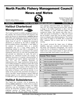 North Pacific Fishery Management Council News and Notes