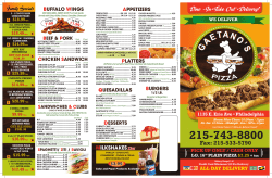 Menu - Gaetano`s Pizza