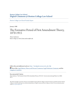The Formative Period of First Amendment Theory, 1870-1915