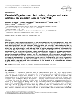 Elevated CO2 effects on plant carbon, nitrogen, and water relations