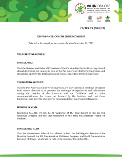 (88-R/13) XXI PAN-AMERICAN CHILDREN`S CONGRESS