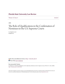 The Role of Qualifications in the Confirmation of Nominees to the US