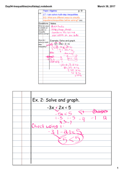 Ex. 2: Solve and graph. -3x - 2x 5