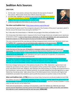Sedition Acts Sources