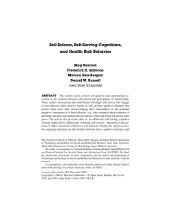 Self-Esteem, Self-Serving Cognitions, and Health Risk Behavior