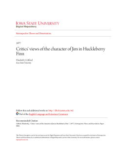Critics` views of the character of Jim in Huckleberry Finn