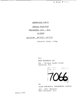 GEOPHYSICAL SURVEY ADRIANA CLAIM #346 SIMILKAMEEN PI