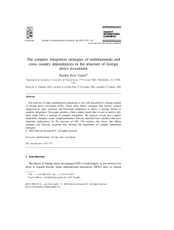 T he complex integration strategies of multinationals