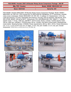 FES 505XB / Howden 255/1.45 Booster Rotary Screw Compressor