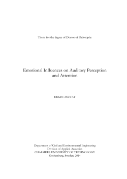 Emotional Influences on Auditory Perception and Attention