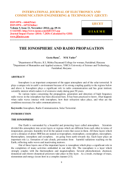 the ionosphere and radio propagation