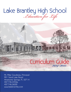 Educati n fo Life - Lake Brantley High School