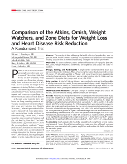 Comparison of the Atkins, Ornish, Weight Watchers, and - UF-Stat