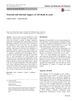 External and internal triggers of cell death in yeast | SpringerLink