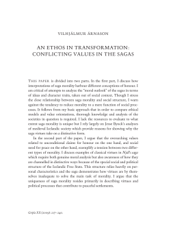 an ethos in transformation: conflicting values in the sagas