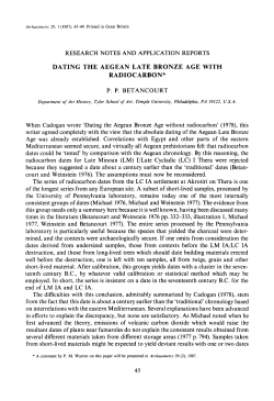 Dating the Aegean Late Bronze Age with radiocarbon