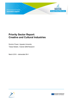 Priority Sector Report: Creative and Cultural Industries