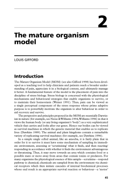 The mature organism model