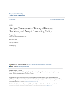 Analyst Characteristics, Timing of Forecast Revisions, and Analyst