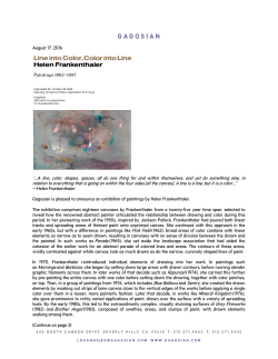 The Gagosian Gallery is very pleased to announce the exhibition of