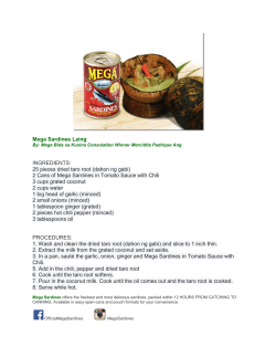 Mega Sardines Laing INGREDIENTS: 25 pieces dried taro root