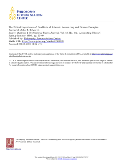 The Ethical Importance of Conflicts of Interest