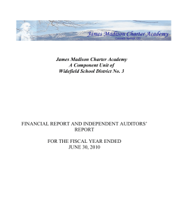 James Madison Charter Academy A Component Unit of Widefield