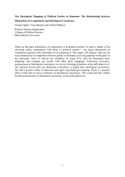 1 The Ideological Mapping of Political Parties in Romania. The
