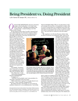Being President vs. Doing President