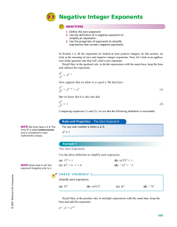 Negative Integer Exponents