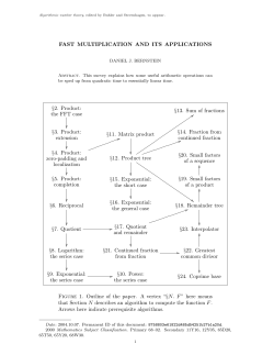 FAST MULTIPLICATION AND ITS APPLICATIONS &sect;2. Product: the