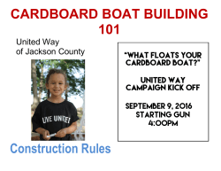 CARDBOARD BOAT BUILDING 101 Construction Rules