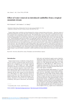 Effect of water removal on introduced caddisflies