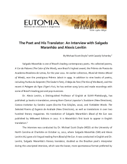 An Interview with Salgado Maranh&atilde;o and Alexis Levitin