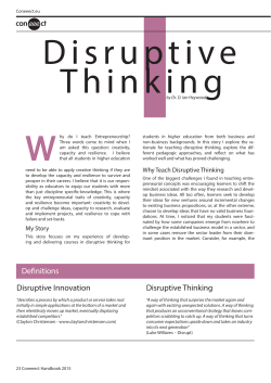 Definitions Disruptive Innovation Disruptive Thinking