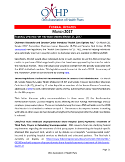 march 2017 - Ohio Association of Health Plans