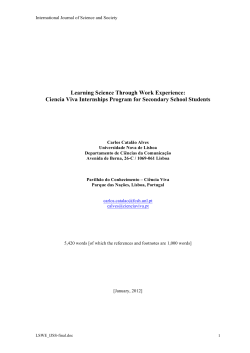 Learning Science Through Work Experience: Ciencia