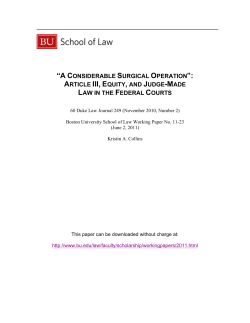 article iii, equity, and judge-made law in the federal courts