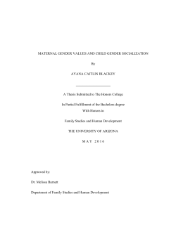 MATERNAL GENDER VALUES AND CHILD GENDER