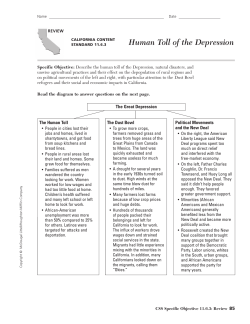 Human Toll of the Depression