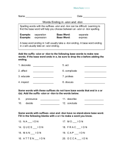 Words Ending in -sion and -tion