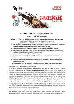 BFI press release: BFI presents Shakespeare on Film