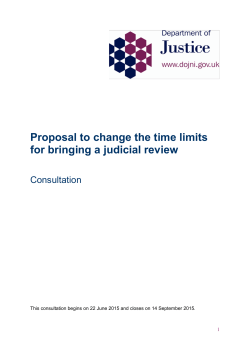 Proposal to change the time limits for bringing a judicial review Jun15