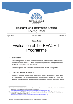 Evaluation of the PEACE III Programme