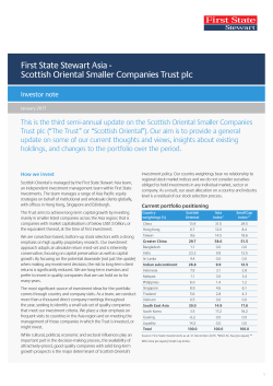 Investor note - Scottish Oriental Smaller Companies Trust plc