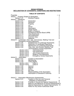 Indian Springs Declaration of Covenants