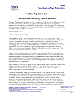 NNIN Nanotechnology Education Synthesis and Stability of Silver