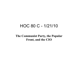 The Communist Party, the Popular Front, and the CIO
