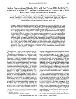 Binding Characteristics of Hoechst 33258 with Calf